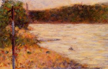 Georges Seurat : Bathing at Asnieres, Banks of a River